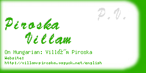 piroska villam business card